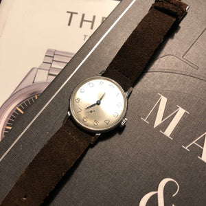 Pobeda Dress Watch, mechanical hand-wound from the fifties - moon dial and blue hands