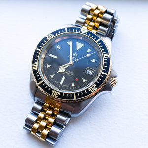 Vintage Zodiac Red Dot two-tone dive watch
